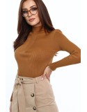 Bluza cu guler cu nervuri, caramel 0329 - Magazin online - Boutique